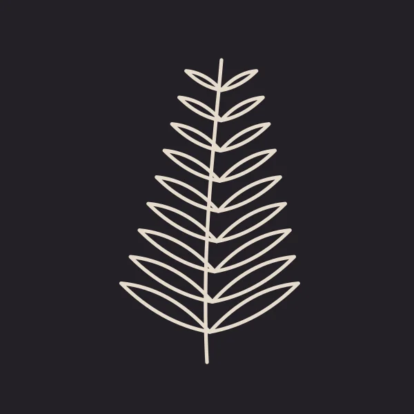 Fine-line fern along a forearm