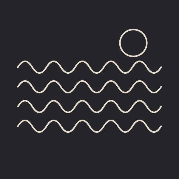 Waves and a full moon on a shoulder